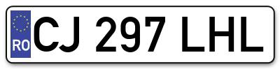 Placuta inmatriculare numar auto  CJ-297-LHL, CJ 297 LHL, CJ297LHL