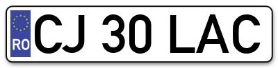 Placuta inmatriculare numar auto  CJ-30-LAC, CJ 30 LAC, CJ30LAC