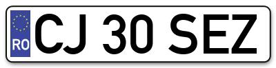 Placuta inmatriculare numar auto  CJ-30-SEZ, CJ 30 SEZ, CJ30SEZ
