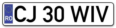 Placuta inmatriculare numar auto  CJ-30-WIV, CJ 30 WIV, CJ30WIV