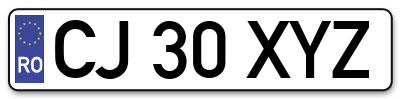 Placuta inmatriculare numar auto  CJ-30-XYZ, CJ 30 XYZ, CJ30XYZ