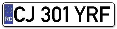 Placuta inmatriculare numar auto  CJ-301-YRF, CJ 301 YRF, CJ301YRF