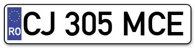 Placuta inmatriculare numar auto  CJ-305-MCE, CJ 305 MCE, CJ305MCE