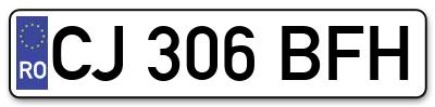 Placuta inmatriculare numar auto  CJ-306-BFH, CJ 306 BFH, CJ306BFH