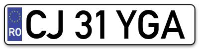 Placuta inmatriculare numar auto  CJ-31-YGA, CJ 31 YGA, CJ31YGA
