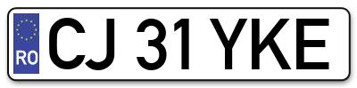 Placuta inmatriculare numar auto  CJ-31-YKE, CJ 31 YKE, CJ31YKE