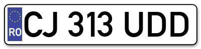 Placuta inmatriculare numar auto  CJ-313-UDD, CJ 313 UDD, CJ313UDD