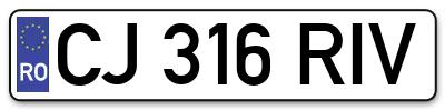 Placuta inmatriculare numar auto  CJ-316-RIV, CJ 316 RIV, CJ316RIV