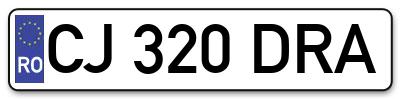 Placuta inmatriculare numar auto  CJ-320-DRA, CJ 320 DRA, CJ320DRA
