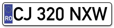 Placuta inmatriculare numar auto  CJ-320-NXW, CJ 320 NXW, CJ320NXW