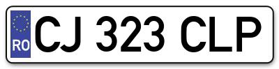 Placuta inmatriculare numar auto  CJ-323-CLP, CJ 323 CLP, CJ323CLP