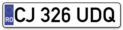 Placuta inmatriculare numar auto  CJ-326-UDQ, CJ 326 UDQ, CJ326UDQ