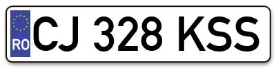 Placuta inmatriculare numar auto  CJ-328-KSS, CJ 328 KSS, CJ328KSS