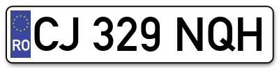 Placuta inmatriculare numar auto  CJ-329-NQH, CJ 329 NQH, CJ329NQH