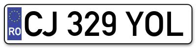 Placuta inmatriculare numar auto  CJ-329-YOL, CJ 329 YOL, CJ329YOL