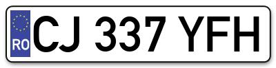Placuta inmatriculare numar auto  CJ-337-YFH, CJ 337 YFH, CJ337YFH