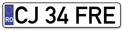 Placuta inmatriculare numar auto  CJ-34-FRE, CJ 34 FRE, CJ34FRE