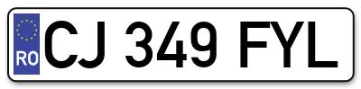 Placuta inmatriculare numar auto  CJ-349-FYL, CJ 349 FYL, CJ349FYL