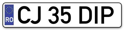 Placuta inmatriculare numar auto  CJ-35-DIP, CJ 35 DIP, CJ35DIP