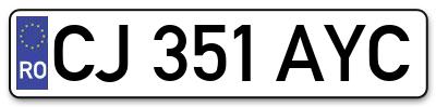 Placuta inmatriculare numar auto  CJ-351-AYC, CJ 351 AYC, CJ351AYC