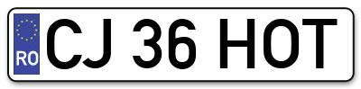 Placuta inmatriculare numar auto  CJ-36-HOT, CJ 36 HOT, CJ36HOT