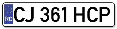 Placuta inmatriculare numar auto  CJ-361-HCP, CJ 361 HCP, CJ361HCP