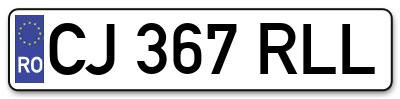 Placuta inmatriculare numar auto  CJ-367-RLL, CJ 367 RLL, CJ367RLL