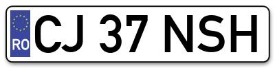 Placuta inmatriculare numar auto  CJ-37-NSH, CJ 37 NSH, CJ37NSH