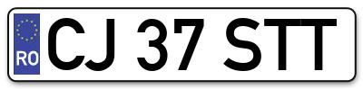 Placuta inmatriculare numar auto  CJ-37-STT, CJ 37 STT, CJ37STT