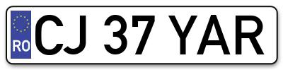 Placuta inmatriculare numar auto  CJ-37-YAR, CJ 37 YAR, CJ37YAR