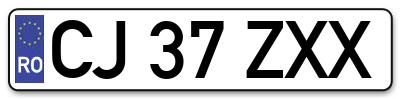 Placuta inmatriculare numar auto  CJ-37-ZXX, CJ 37 ZXX, CJ37ZXX