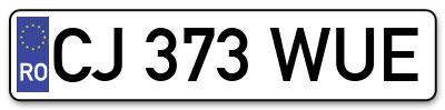 Placuta inmatriculare numar auto  CJ-373-WUE, CJ 373 WUE, CJ373WUE