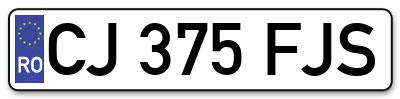 Placuta inmatriculare numar auto  CJ-375-FJS, CJ 375 FJS, CJ375FJS