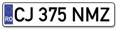 Placuta inmatriculare numar auto  CJ-375-NMZ, CJ 375 NMZ, CJ375NMZ