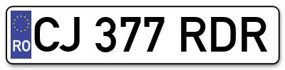 Placuta inmatriculare numar auto  CJ-377-RDR, CJ 377 RDR, CJ377RDR