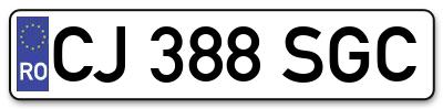 Placuta inmatriculare numar auto  CJ-388-SGC, CJ 388 SGC, CJ388SGC