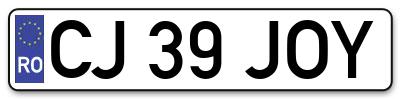 Placuta inmatriculare numar auto  CJ-39-JOY, CJ 39 JOY, CJ39JOY