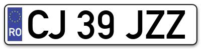 Placuta inmatriculare numar auto  CJ-39-JZZ, CJ 39 JZZ, CJ39JZZ