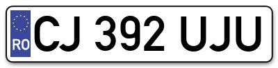 Placuta inmatriculare numar auto  CJ-392-UJU, CJ 392 UJU, CJ392UJU