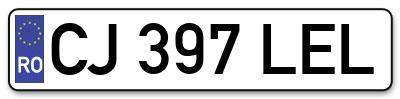 Placuta inmatriculare numar auto  CJ-397-LEL, CJ 397 LEL, CJ397LEL