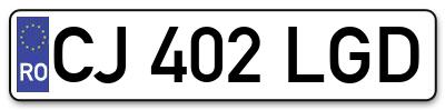 Placuta inmatriculare numar auto  CJ-402-LGD, CJ 402 LGD, CJ402LGD