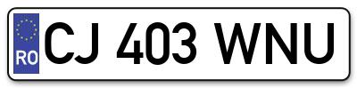 Placuta inmatriculare numar auto  CJ-403-WNU, CJ 403 WNU, CJ403WNU