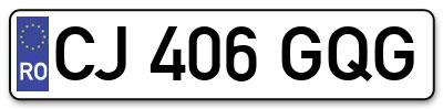 Placuta inmatriculare numar auto  CJ-406-GQG, CJ 406 GQG, CJ406GQG