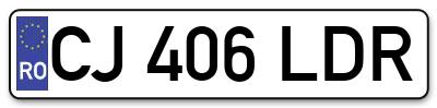 Placuta inmatriculare numar auto  CJ-406-LDR, CJ 406 LDR, CJ406LDR