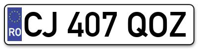 Placuta inmatriculare numar auto  CJ-407-QOZ, CJ 407 QOZ, CJ407QOZ