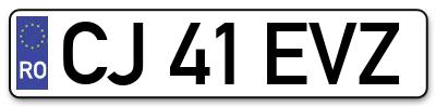 Placuta inmatriculare numar auto  CJ-41-EVZ, CJ 41 EVZ, CJ41EVZ