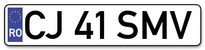 Placuta inmatriculare numar auto  CJ-41-SMV, CJ 41 SMV, CJ41SMV
