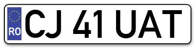 Placuta inmatriculare numar auto  CJ-41-UAT, CJ 41 UAT, CJ41UAT