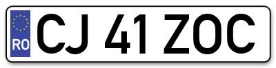 Placuta inmatriculare numar auto  CJ-41-ZOC, CJ 41 ZOC, CJ41ZOC