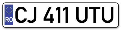 Placuta inmatriculare numar auto  CJ-411-UTU, CJ 411 UTU, CJ411UTU